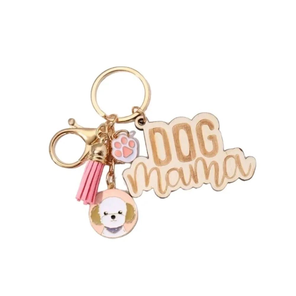 "Dog Mama" Poodle Keychain - Picture 1 of 3